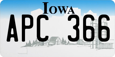 IA license plate APC366