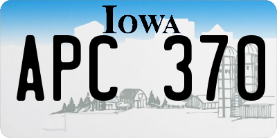 IA license plate APC370