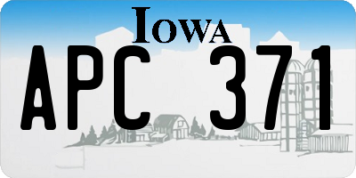 IA license plate APC371