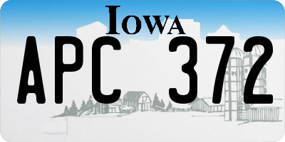 IA license plate APC372