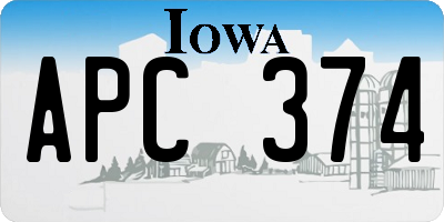 IA license plate APC374