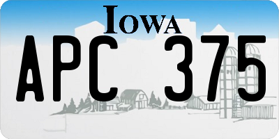 IA license plate APC375