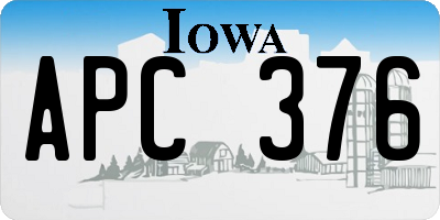 IA license plate APC376