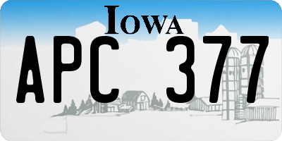 IA license plate APC377