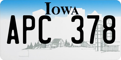 IA license plate APC378