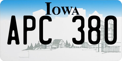 IA license plate APC380
