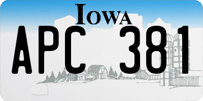 IA license plate APC381