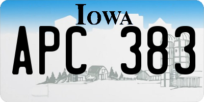 IA license plate APC383