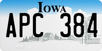 IA license plate APC384