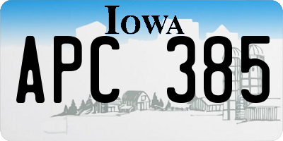 IA license plate APC385