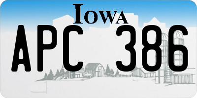 IA license plate APC386