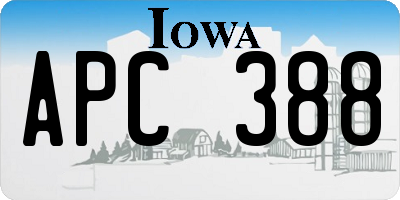 IA license plate APC388