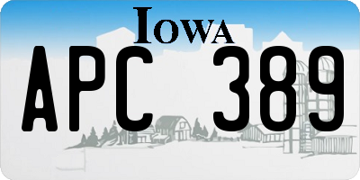 IA license plate APC389