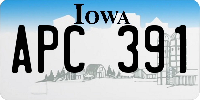 IA license plate APC391
