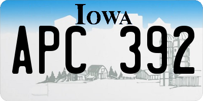 IA license plate APC392