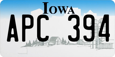 IA license plate APC394