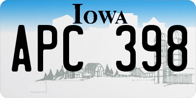 IA license plate APC398