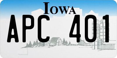 IA license plate APC401