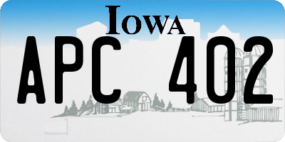 IA license plate APC402