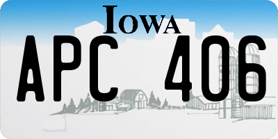 IA license plate APC406