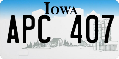 IA license plate APC407