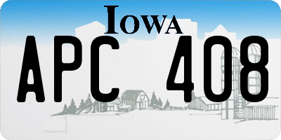 IA license plate APC408