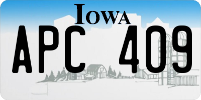 IA license plate APC409