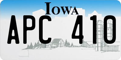 IA license plate APC410
