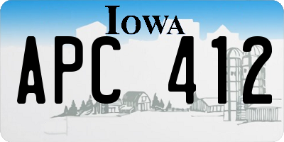 IA license plate APC412