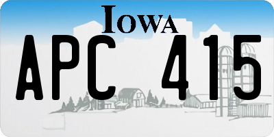 IA license plate APC415
