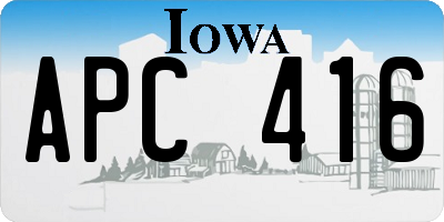 IA license plate APC416