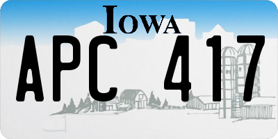 IA license plate APC417