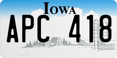 IA license plate APC418