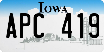 IA license plate APC419