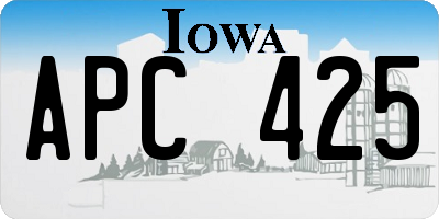 IA license plate APC425