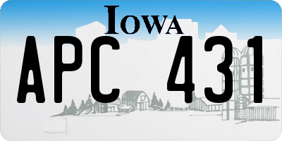 IA license plate APC431