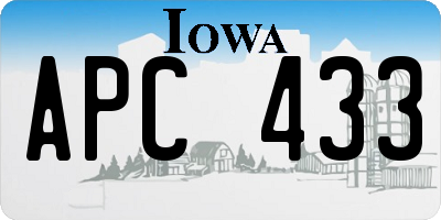 IA license plate APC433