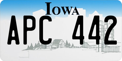 IA license plate APC442
