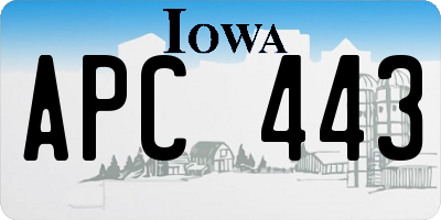 IA license plate APC443