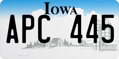 IA license plate APC445