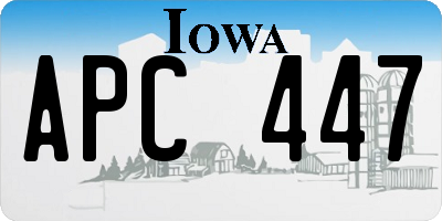 IA license plate APC447
