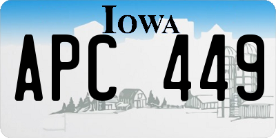 IA license plate APC449