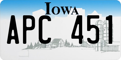 IA license plate APC451