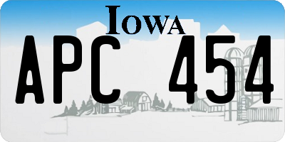 IA license plate APC454
