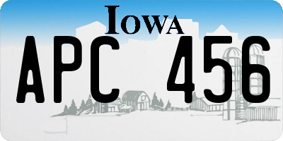 IA license plate APC456