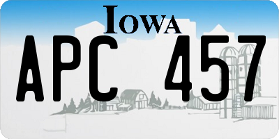 IA license plate APC457