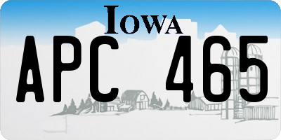 IA license plate APC465