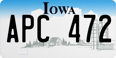 IA license plate APC472