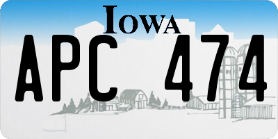 IA license plate APC474