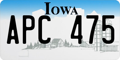 IA license plate APC475